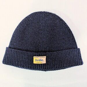 Drole de Monsieur Wool Blend Men's Beanie Toque Navy Blue